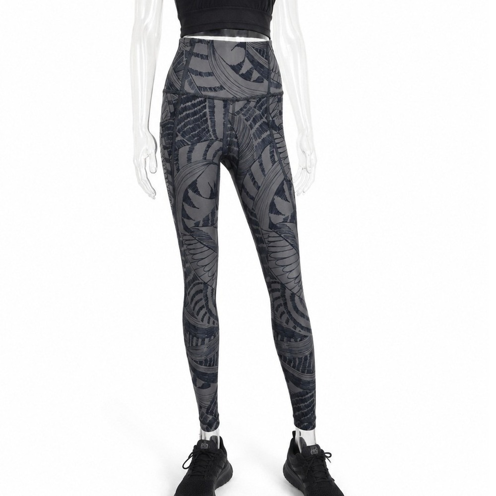 Athleta Salutation Stash Pocket Tight Grey Palm Print Leggings  SKUW775